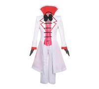 Waslary Lucifer Costume da uomo anime cosplay cappotto bianco gilet pantaloni guanti e papillon set completo per Halloween carnevale