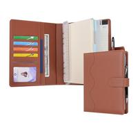 WASON A5 Diario in Pelle PU con Carta Ricaricabile, Portfolio ad Anelli Rimovibile con Clipboard, Blocco per Scrivere e Penna per Viaggi, Affari, Scuola, Organizzatore (Marrone)
