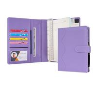 WASON A5 Diario in Pelle PU con Carta Ricaricabile, Portfolio ad Anelli Rimovibile con Clipboard, Blocco per Scrivere e Penna per Viaggi, Affari, Scuola, Organizzatore (Viola)