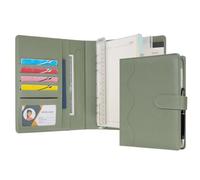 Wason A5 Diario in Pelle PU con Carta Ricaricabile, Portfolio ad Anelli Rimovibile con Clipboard, Blocco per Scrivere e Penna per Viaggi, Affari, Scuola, Organizzatore (Verde)