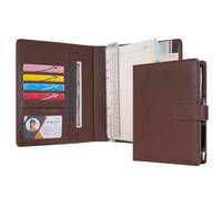 WASON A5 Diario in Pelle PU con Carta Ricaricabile, Portfolio ad Anelli Rimovibile con Clipboard, Blocco per Scrivere e Penna per Viaggi, Affari, Scuola, Organizzatore (Caffè)