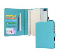 WASON A5 Diario in Pelle PU con Carta Ricaricabile, Portfolio ad Anelli Rimovibile con Clipboard, Blocco per Scrivere e Penna per Viaggi, Affari, Scuola, Organizzatore (Ciano)