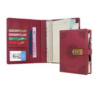 WASON Diario con serratura Raccoglitore A5 Quaderno a spirale a righe Diario Planner Portfolio e scrittura ricaricabile Blocco note per appunti Ideale per affari scuola e viaggi(Rosso)