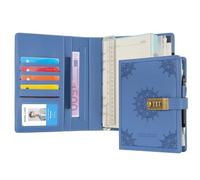 WASON Diario con serratura Raccoglitore A5 Quaderno a spirale a righe Diario Planner Portfolio e scrittura ricaricabile Blocco note per appunti Ideale per affari scuola e viaggi (Azzurro)