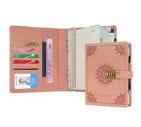 WASON Diario con serratura Raccoglitore A5 Quaderno a spirale a righe Diario Planner Portfolio e scrittura ricaricabile Blocco note per appunti Ideale per affari scuola e viaggi(Rosa)