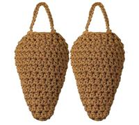 Wasp Nest Decoy - 2 Pack Realistic Cotton Hanging | Artificial Natural Wasp Nest With Hook For Garden Yard Backyard And Eaves, Free Outdoor Decor For Patio And Courtyard
