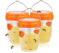 Wasp solari Wasp 3PCS Cage Ape APEPARE CAGLIAMENTO CAGLIO con TRAVA Legge Legge Light Trap APPEDITABILE Outdoor Ideale per Il Cortile del Patio all'aperto (Arancione)