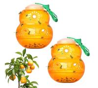 Wasp Trap, Yard Fly Trap Solution, Reusable Gourd-Shaped Outdoor Hornet Traps, Adorable Natural Fruit Bait Remover for Garden, Patio, Balcony and Farm Control, 4.33 inches