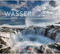 Wasser Kalender 2026 | Stilsicherer Natur-Kalender im großen Querformat (54x48 cm) | Meere und Flüsse, Seen und Wasserfälle