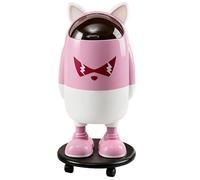 Waste Basket - Funny Kitchen Trash Can with Wheels Lid | Cartoon Garbage Bin for Home Bathroom Bedroom Living Room Apartment Office Farmhouse Hotel Dorm Decorative Storage Organizer