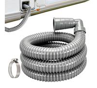 Waste Flows Hose, RV Sewer Pipe, Gray Foldable Drain Tube with Leak Proof Seal System, Heavy Duty Septic Transfer Hose, Sturdy Flexible Outdoor Plumbing Design, Motorhome Camping Use