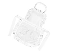 WASTEBIN Grembiule retrò alla moda con volant grembiule per ragazze cameriera grembiule da cucina grembiule da cucina grembiule con tasche, bianco