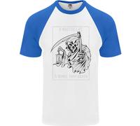 Wasted Life Grim Reaper Biker Gotico Teschio Uomo S/S Baseball T-Shirt