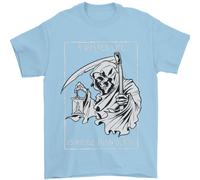 Wasted Life Grim Reaper Gothic Biker Skull Uomo T-Shirt 100% Cotone