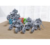 Wasteland Lupi - 3D Stampato Motociclisti - Cyberpunk/Fantascienza - Piano