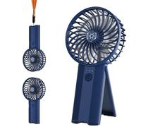 Wastou Ventilatore Portatile, Mini Ventilatore Silenzioso Ricaricabile Tramite USB, Piccolo Ventilatore Personale a 4 Velocità, Ventilatore da Tavolo a Batteria per Viaggi in Ufficio (Dark Blue)