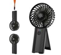 Wastou Ventilatore Portatile, Mini Ventilatore Silenzioso Ricaricabile Tramite USB, Piccolo Ventilatore Personale a 4 Velocità, Ventilatore da Tavolo a Batteria per Viaggi in Ufficio (Black)