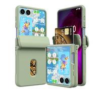 WATACHE Case for Samsung Galaxy Z Flip 7 Case with Card Holder, Full Body Protector with Hinge Phone Cover for Samsung Galaxy Z Flip 7 5G 2025 - Green