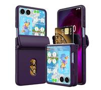 WATACHE Custodia per Samsung Galaxy Z Flip 7 Case with Card Holder, Full Body Protector with Hinge Phone Cover for Samsung Galaxy Z Flip 7 5G 2025 - Viola