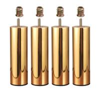 WATAOW 20cm Piedini per Mobili in Legno 4 Pz - Gambe Cilindrici per Letto/Divano/Armadio - Nucleo in Legno Massiccio con Superficie Metallo - Rialzi per Mobili(Gold,5cm/1.9in)