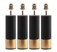 WATAOW 20cm Piedini per Mobili in Legno 4 Pz - Gambe Cilindrici per Letto/Divano/Armadio - Nucleo in Legno Massiccio con Superficie Metallo - Rialzi per Mobili(Black Gold,12cm/4.7in)