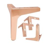 WATAOW 4 Pezzi Piedini per Mobili in Oro Rosa, Gambe Triangolari in Ferro per Divano/Tavolo/Sedia, 10/13/15/17cm Gambe di Supporto per Armadio(15cm/5.9in)