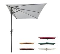 WATAOW Ombrellone da Parete 250 Cm X 130 Cm | Parasole da Esterno Semi-Rettangolare Adatto per Giardino, Balcone, Terrazza, Appartamento, Bar(White)