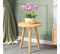 WATAOW Supporto per Piante da Interno Ed Esterno - Piccolo Tavolino Rotondo per Piante Grasse Erbe Aromatiche Piante in Vaso - Espositore per Fiori in Legno Vintage(Wood,60cm/23.6")