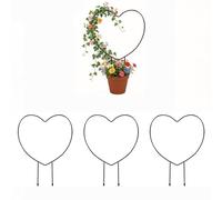 WATAOW Traliccio per Piante Rampicanti da Interno - 3 Piccoli Picchetti di Supporto in Ferro Nero - Accessori per Tralicci da Giardino per Esterni Fiori E Edera(D)