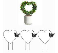 WATAOW Traliccio per Piante Rampicanti da Interno - 3 Piccoli Picchetti di Supporto in Ferro Nero - Accessori per Tralicci da Giardino per Esterni Fiori E Edera(A)