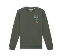 Watapparel Felpa ' Adventure is everywhere ' oliva / colori misti Uomo Watapparel XXL oliva / colori misti