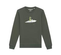 Watapparel Felpa ' Alien on a paper plane ' cachi / bianco sfumato Uomo Watapparel XXL