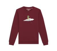 Watapparel Felpa 'Alien on a paper plane' colori misti / borgogna / rosso scuro Uomo Watapparel XS colori misti / borgogna / rosso scuro