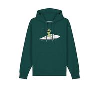 Watapparel Felpa ' Alien on a paper plane ' petrolio / colori misti Uomo Watapparel 4XL petrolio / colori misti