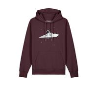 Watapparel Felpa ' Fly me to the moon ' grigio / rosso scuro / nero / bianco Uomo Watapparel M grigio / rosso scuro / nero / bianco