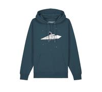 Watapparel Felpa 'Fly me to the moon' petrolio / bianco Uomo Watapparel S petrolio / bianco