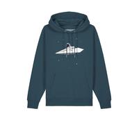 Watapparel Felpa 'Fly me to the moon' petrolio / bianco Uomo Watapparel XXXL petrolio / bianco