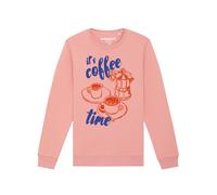 Watapparel Felpa 'Its Coffee Time' blu ultramarino / rosa antico / rosso Donna Watapparel L blu ultramarino / rosa antico / rosso