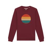 Watapparel Felpa 'Retro Sunset Ocean' blu / oliva / arancione / borgogna Uomo Watapparel 4XL