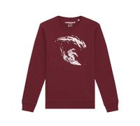 Watapparel Felpa ' Surfing Spaceman ' grigio / borgogna / bianco Uomo Watapparel XS grigio / borgogna / bianco