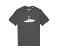 Watapparel Maglietta 'Alien on a paper plane' antracite / colori misti Uomo Watapparel 4XL antracite / colori misti