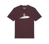 Watapparel Maglietta ' Alien on a paper plane ' colori misti / rosso scuro Uomo Watapparel XXL colori misti / rosso scuro