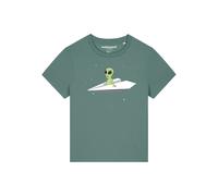 Watapparel Maglietta ' Alien on a paper plane ' verde / colori misti Donna Watapparel XXL verde / colori misti