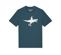 Watapparel Maglietta 'Astronaut on T-Rex' petrolio / bianco Uomo Watapparel XXL