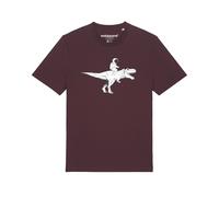 Watapparel Maglietta ' Astronaut on T-Rex ' rosso scuro / nero / bianco Uomo Watapparel XXXL rosso scuro / nero / bianco