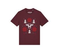 Watapparel Maglietta 'Christmas With Love' bordeaux / bianco Uomo - Abbigliamento - Taglie comode - Maglie e T-shirt Watapparel XS