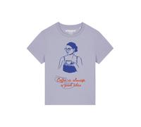 Watapparel Maglietta 'Coffee Is A Good Idea' blu violetto / lavanda / rosso arancione Donna Watapparel XS blu violetto / lavanda / rosso arancione
