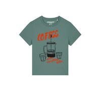 Watapparel Maglietta ' Coffee makes everything better ' verde / rosso chiaro / nero Donna Watapparel XL