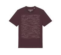 Watapparel Maglietta ' Doodle Cats ' rosso scuro / bianco Uomo Watapparel XL rosso scuro / bianco