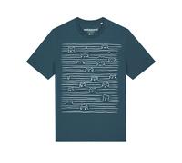 Watapparel Maglietta ' Doodle Dogs ' petrolio / bianco Uomo Watapparel M